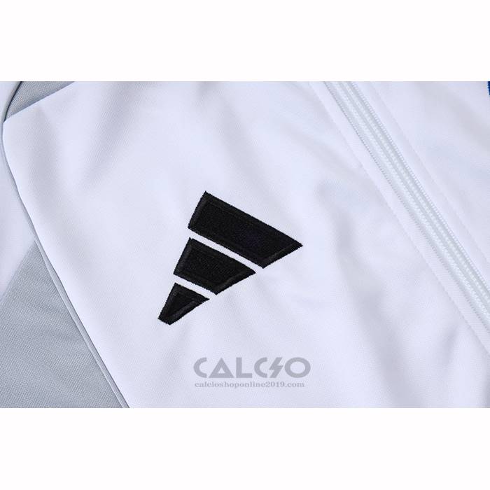 Tuta da Track di Giacca Real Madrid Bambino 2025-2026 Bianco Grigio